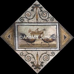 Archaeological National museum Pompeii - Santangelo Collection - Mosaic - Cockfight | Andrea Jemolo