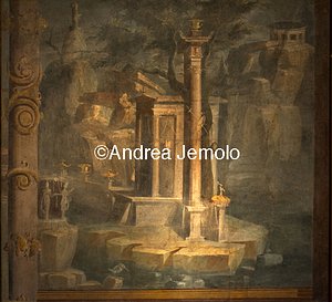 Archaeological National museum Pompeii - Temple of Isis - Landscape with temple. | Andrea Jemolo