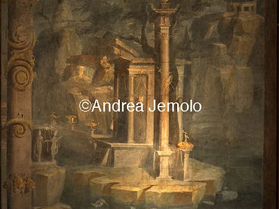 Museo Archeologico Nazionale Pompei - Tempio di Iside - Io e Iside - Paesaggio con tempio | Andrea Jemolo