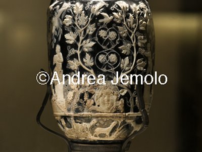 Archaeological National museum Pompeii - Blue Vase - Amphora with scenes of harvest - Cameo glass | Andrea Jemolo