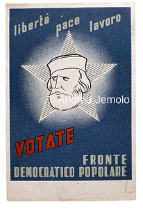Cartolina di propaganda del Partito Comunista Italiano  | Andrea Jemolo