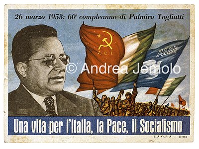 Postcard of propaganda of Italian Comunist Party for Togliatti  | Andrea Jemolo