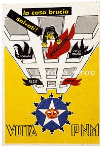 Cartolina di propaganda del Partito Monarchico  | Andrea Jemolo