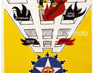 Postcard of propaganda of Partito Monarchico  | Andrea Jemolo