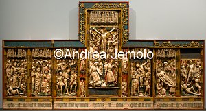 Museum of Capodimonte Polyptych with Stories of the Passion - Alabaster and wood | Andrea Jemolo