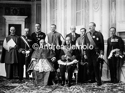 Lateran Treaty - Cardinal Gasparri and Benito Mussolini in Vatican City for the ratification of the Treaty - June 7  | Andrea Jemolo