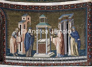 Basilica di Santa Maria in Trastevere Mosaico - Presentazione al Tempio | Andrea Jemolo
