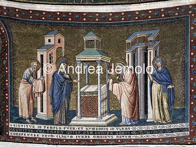 Basilica di Santa Maria in Trastevere Mosaico - Presentazione al Tempio | Andrea Jemolo