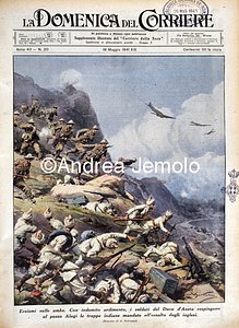 La Domenica del Corriere - Battle of Amba Alagi  | Andrea Jemolo
