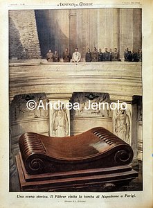 La Domenica del Corriere - Hitler visiting Napoleon's tomb in Paris  | Andrea Jemolo