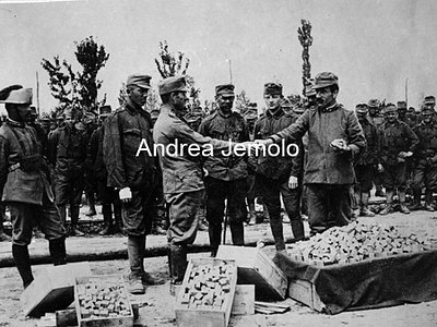 Austrian prisoners - Distribution of the soap  | Andrea Jemolo