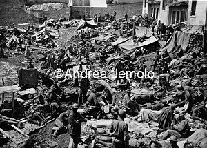 Troops in the tents among the ruins of Asiago  | Andrea Jemolo