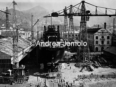Officine Ansaldo - Steamer ’Ansaldo I’ ready at launching Shipbuilding Industry | Andrea Jemolo