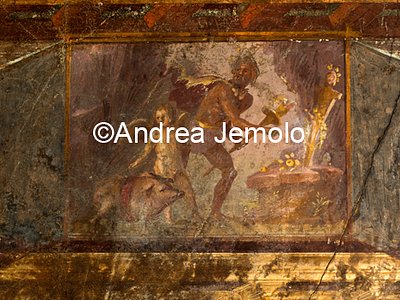 Villa of the Mysteries Cubicilum wih scene of a with sacrifice for Priapus | Andrea Jemolo