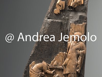 Archaeological Deposit Tripod leg, offer of a Cupid to a Herm of Dionysus, wood and ivory, from the Villa of the Papyri | Andrea Jemolo