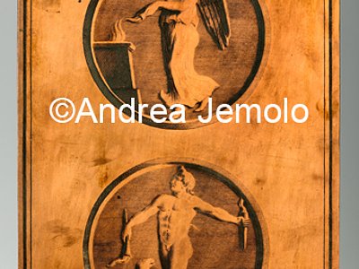 Museo Archeologico Nazionale Matrice con oscillum decorato da figure mitologiche, dalla Villa di Diomede a Pompei, rame - "ANTICHITÀ DI ERCOLANO. RAMI INEDITI" | Andrea Jemolo
