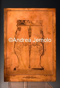 Archaeological National museum Matrix with tripod from Herculaneum, copper - "Antichità di Ercolano.Rami inediti" | Andrea Jemolo