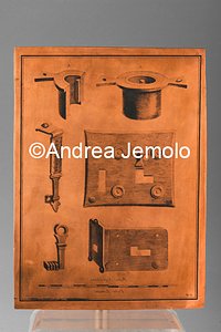 Archaeological National museum Matrix with locks and keys - copper - "Antichità di Ercolano.Rami inediti" | Andrea Jemolo