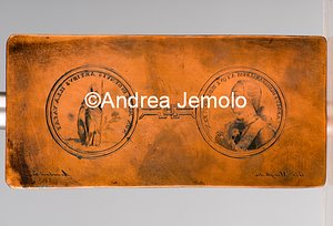Archaeological National museum Matrice con medaglia commemorativa di Carlo III di Borbone, (recto), con figura di Minerva (verso) - rame - "Antichità di Ercolano.Rami inediti" | Andrea Jemolo