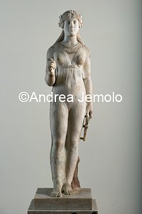 Archaeological National museum Statue of Isis marble with traces of color from Pompeii - Temple of Isis | Andrea Jemolo