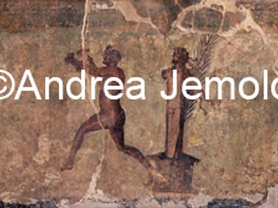 Museo Archeologico Nazionale Atleta con erma e palma, affresco, Pompei | Andrea Jemolo