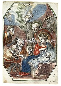 Santino Madonna col Bambino, Giuseppe, pastori e Angeli | Andrea Jemolo