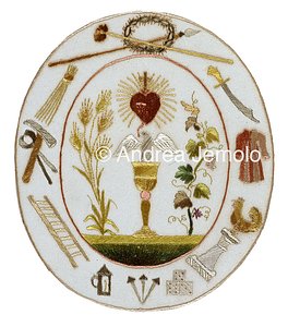 Santino Simboli cristiani - Ricamo su un'ostia | Andrea Jemolo