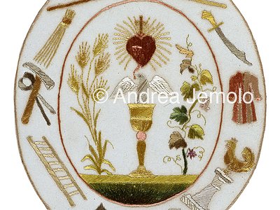 Holy card Christian symbols | Andrea Jemolo