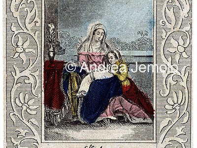 Holy card Saint Anne and Mary | Andrea Jemolo
