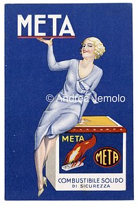 Meta - combustibile solido Cartolina pubblicitaria | Andrea Jemolo