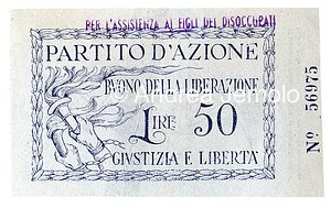 Bollino per la sottoscrizione del Partito d'Azione - recto  | Andrea Jemolo