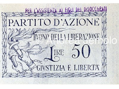Stamp for subscription of Partito d'Azione - recto  | Andrea Jemolo