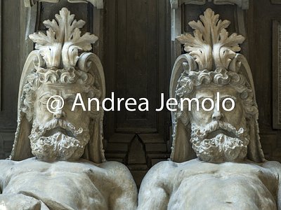 Palazzo Carignano Detail of the architectural decoration with the telamons supporting the balcony - 19th century building | Andrea Jemolo