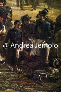 Palazzo Carignano La battaglia di Goito - Particolare - La morte di Augusto Benso di Cavour, nipote di Camillo | Andrea Jemolo