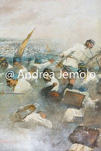 Palazzo Carignano Vittorio Emanuele II e gli Zuavi a Palestro - Particolare  | Andrea Jemolo