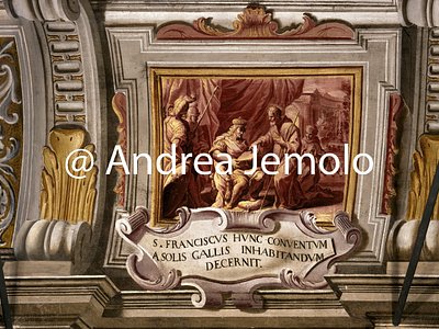 Trinità dei Monti Refectory - Scenes from the life of Saint Francis of Paola - Frescoed ceiling | Andrea Jemolo