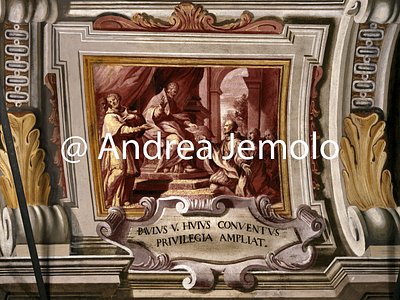 Trinità dei Monti Refectory - Scenes from the life of Saint Francis of Paola - Frescoed ceiling | Andrea Jemolo