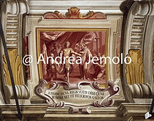 Chiesa della Trinità dei Monti Refettorio - Scene della vita di San Francesco da Paola - Soffitto affrescato | Andrea Jemolo