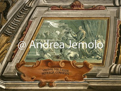 Trinità dei Monti Refectory - Scenes from the life of Saint Francis of Paola - Frescoed ceiling | Andrea Jemolo