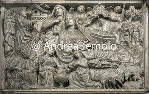 Battistero di San Giovanni Pulpito - Natività e Annuncio ai pastori | Andrea Jemolo