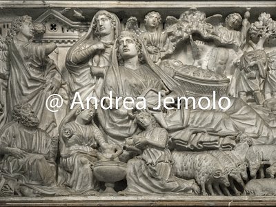 Battistero di San Giovanni Pulpito - Natività e Annuncio ai pastori | Andrea Jemolo