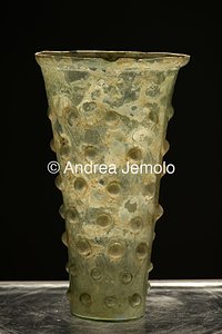 Archaeological National museum Glass decorated with small globes - blown glass, Pompeii | Andrea Jemolo