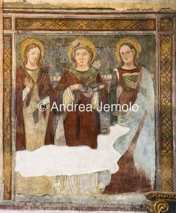 Chiesa di San Vigilio Santa Lucia, Santo Stefano, Santa Apollonia, affresco | Andrea Jemolo