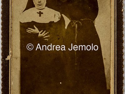  Satirical scene with two men disguised as friar and nun | Andrea Jemolo
