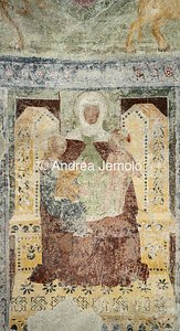Chiesa riformata di Fex-Crasta Sant'Anna in trono, affresco | Andrea Jemolo