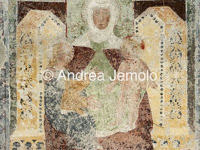Reformed Church of Fex-Crasta Saint Anne on the throne, fresco | Andrea Jemolo
