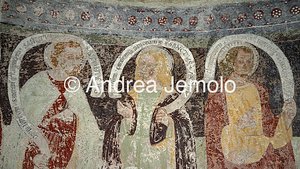 Chiesa riformata di Fex-Crasta Tre Apostoli probabilmente  Bartolomeo, Mattia, Giacomo Minore - affresco | Andrea Jemolo