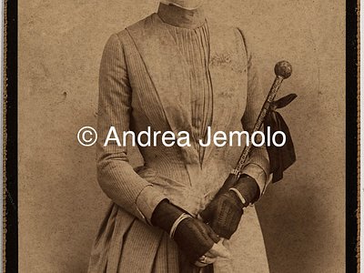  Portrait of a young lady dressed elegantly in gloves and a parasol | Andrea Jemolo
