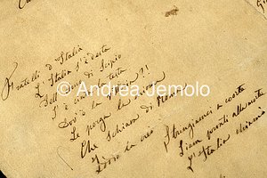 Palazzo Carignano - Museo del Risorgimento Inno di Mameli, manoscritto originale autografo - La prima strofa | Andrea Jemolo