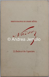  Cabinet card back of Studio Nadar | Andrea Jemolo